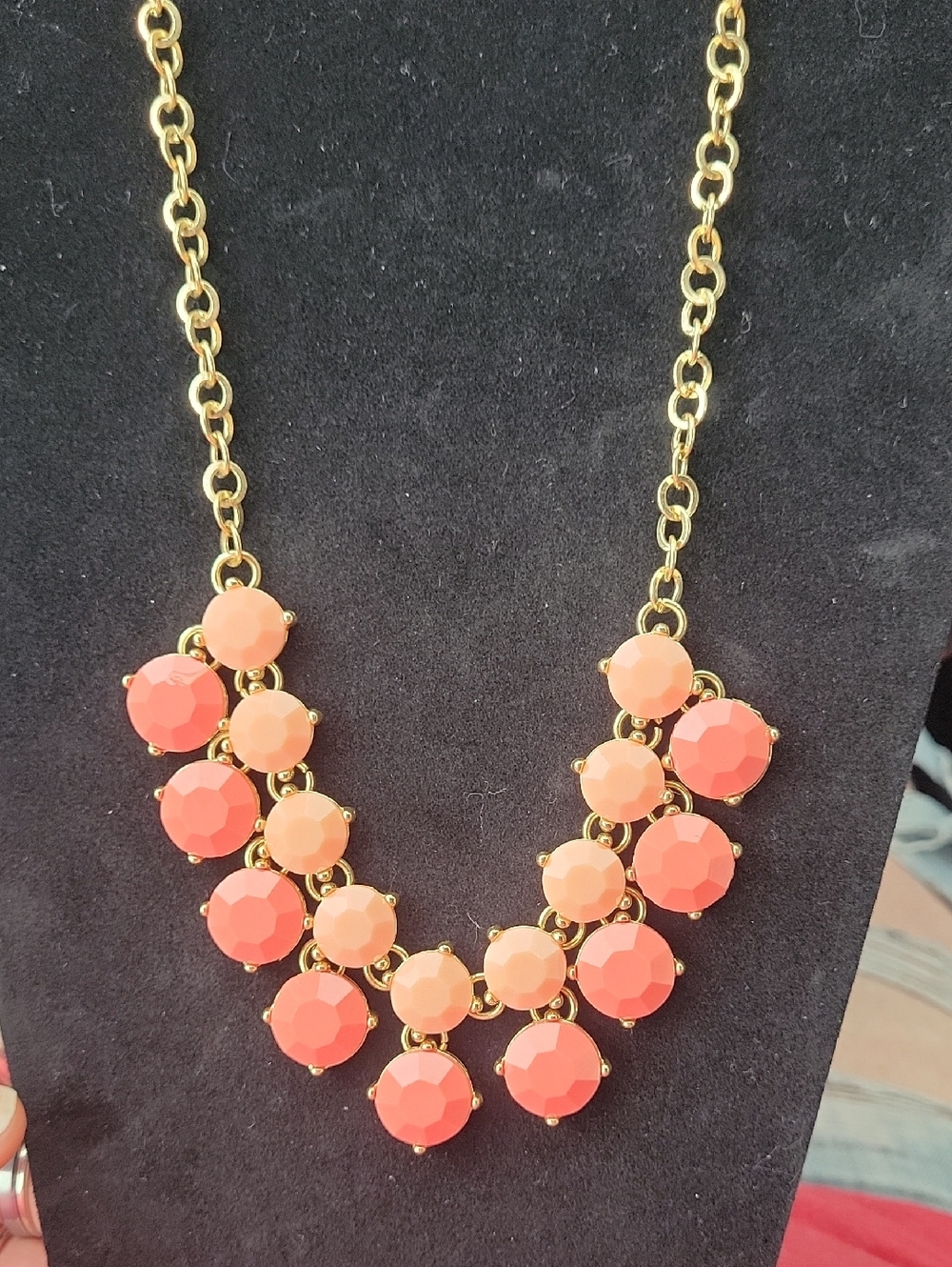 Gold-Chain Coral Statement Necklace